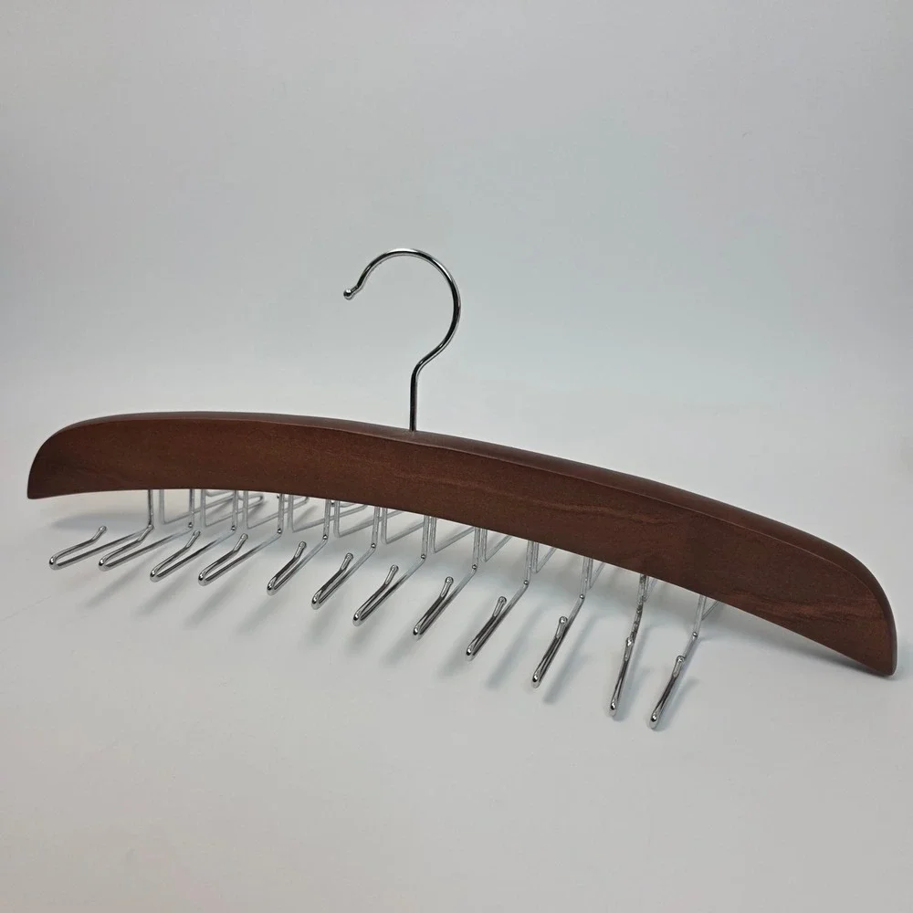 Zedodier Wooden Belt Tie Organizer Hanger 24 Hooks Tank Top Bra Camisole Holder
